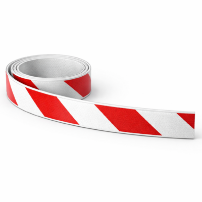 Warnmarkierungstreifen in weiß/rot<br> 80 cm x 2cm