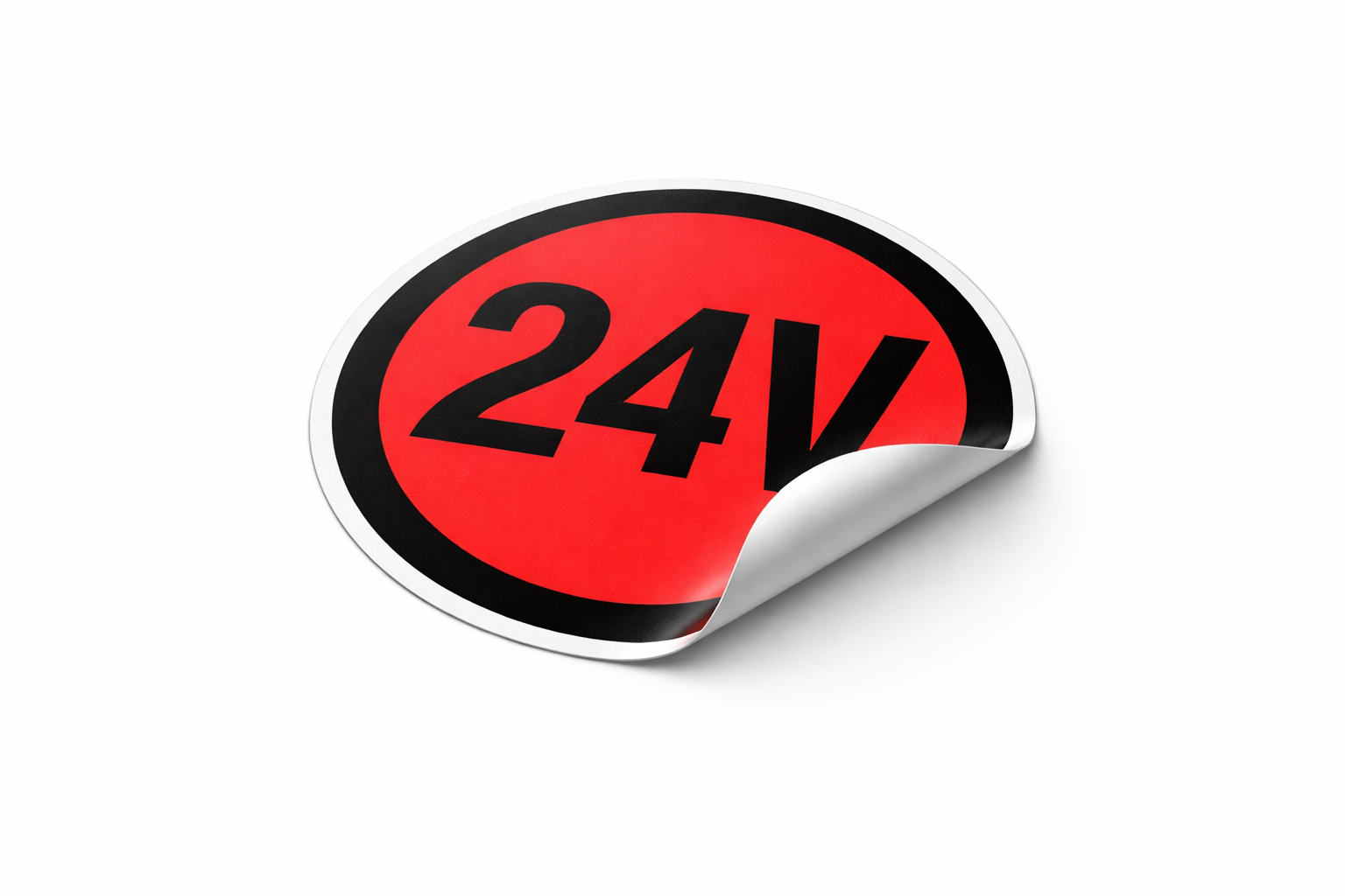 24 V - Aufkleber <br>(3,5 x 3,5 cm)
