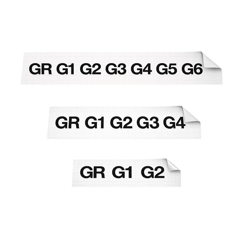 Rollobeschriftungen schwarz geplottet <br> verschiedenen Varianten