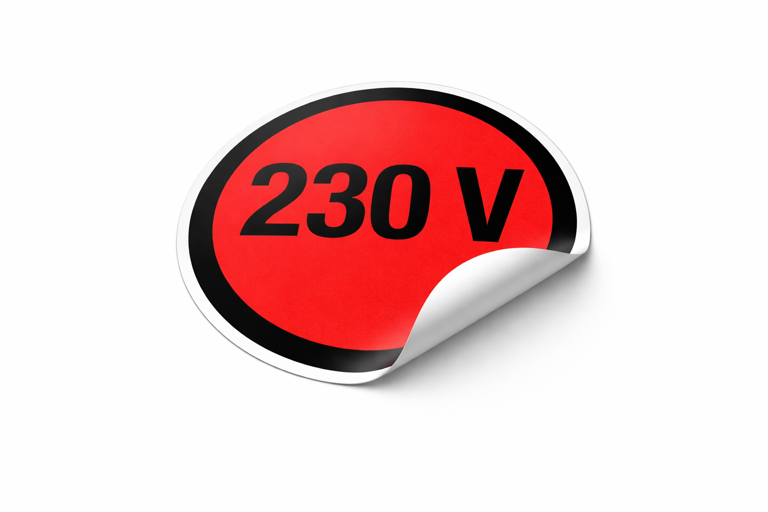 230 V - Aufkleber <br>(4,4 x 4,4 cm)